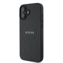 Guess GUHMP16MPGHSMMK iPhone 16 Plus 6.7" black/black hardcase Grained Ring MagSafe