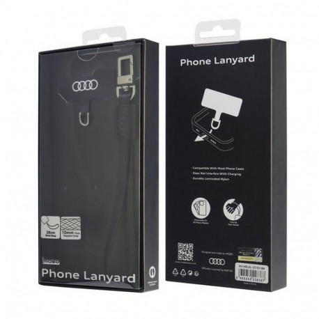 Audi universaalne telefoni kaelapael 28cm 10mm nahk must AU-HSLSL-GT/D1-BK