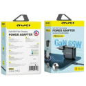 AWEI PD55-EU 65W USB + USB-C black/black GaN charger AWEI PD55-EU 65W USB + USB-C black/black GaN charger