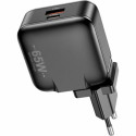 AWEI PD55-EU 65W USB + USB-C black/black GaN charger