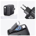 USAMS Charger 1xUSB-C with retractable USB-C cable Retractable PD+QC 30W Gan Fast Charging white YC 