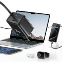 USAMS Charger 1xUSB-C with retractable USB-C cable Retractable PD+QC 30W Gan Fast Charging white YC 