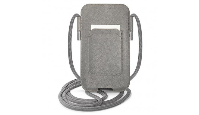 Guess Bag GUPHLPSASBGR 6.7" gray/grey Saffiano Strap