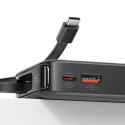 USAMS Powerbank with retractable USB-C Retractable cable 10000 mAh PD 20W Fast Charge XY Series purp