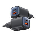 USAMS Lad. network. CC254 30W GaN USB-C/USB-A Fast Charging HC Series purple/purple CC254TC03