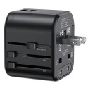 USAMS Network Adapter. 2xUSB T55 12W 4in1 US/AU/EU/UK black/black CC173TC01 (US-CC173) Univesal Trav