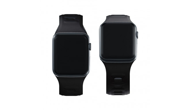 3MK Silicone Watch Strap black/black for Apple Watch 42/44/45/49mm