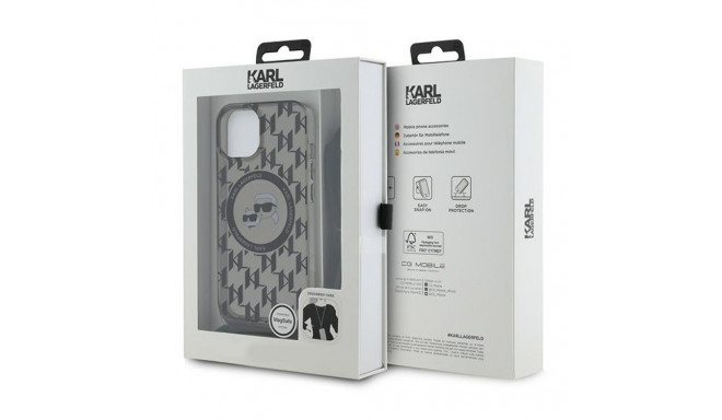 Karl Lagerfeld KLHMP15SHCKCKLCK iPhone15 / 14 / 13 6.1" black hardcase IML Crossbody Monogram