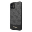 Guess GUHCN61G4GLGR iPhone 11 6.1" / Xr grey/gray hard case 4G Stripe Collection