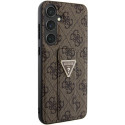 Guess GUHCS24MPGS4TDW S24+ S926 brown/brown hardcase Grip Stand 4G Triangle Strass