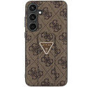 Guess GUHCS24MPGS4TDW S24+ S926 brown/brown hardcase Grip Stand 4G Triangle Strass