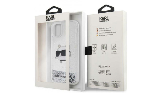Karl Lagerfeld KLHCN61LNCHCS iPhone 11/XR hõbedane kõvakorpus Glitter Choupette Head