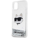 Karl Lagerfeld KLHCN61LNCHCS iPhone 11/ XR silver/silver hardcase Glitter Choupette Head Karl Lagerfeld KLHCN61LNCHCS iPhone 11/ XR silver/silver hardcase Glitter Choupette Head