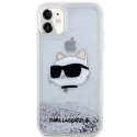 Karl Lagerfeld KLHCN61LNCHCS iPhone 11/ XR silver/silver hardcase Glitter Choupette Head Karl Lagerfeld KLHCN61LNCHCS iPhone 11/ XR silver/silver hardcase Glitter Choupette Head