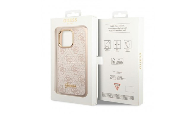 Guess GUHCP14LHG4SHP iPhone 14 Pro 6.1" roosa kõva ümbris 4G vintage kuldne logo