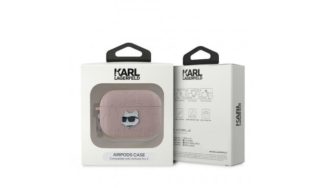 Karl Lagerfeld KLAP2PGCHPP AirPods Pro 2 (2022/2023) cover pink/pink Monogram Choupette Head