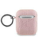 Karl Lagerfeld KLA2PGKCPP AirPods 1/2 cover pink/pink Monogram Karl & Choupette Head