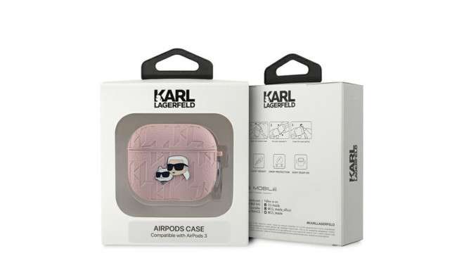 Karl Lagerfeld KLA3PGKCPP AirPods 3 cover pink/pink Monogram Karl & Choupette Head