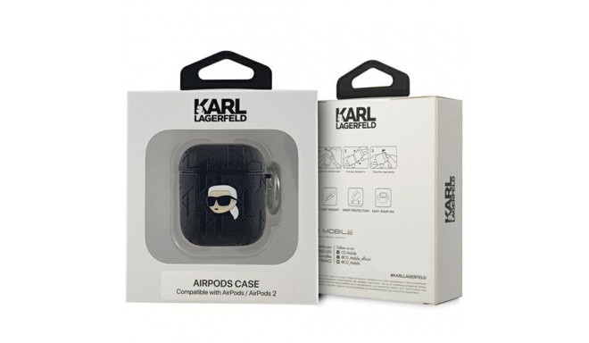 Karl Lagerfeld KLA2PGKIPK AirPods 1/2 cover black/black Monogram Karl Head