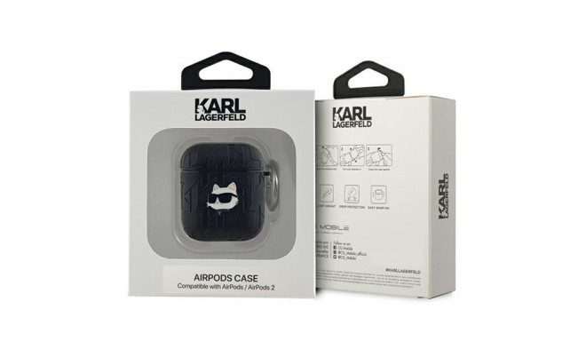 Karl Lagerfeld KLA2PGCHPK AirPods 1/2 cover black/black Monogram Choupette Head