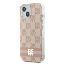 DKNY DKHMP15SHCPTSP iPhone 15 / 14 / 13 6.1" pink/pink hardcase IML Checkered Mono Pattern & Printed
