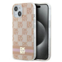 DKNY DKHMP15SHCPTSP iPhone 15 / 14 / 13 6.1" pink/pink hardcase IML Checkered Mono Pattern & Printed
