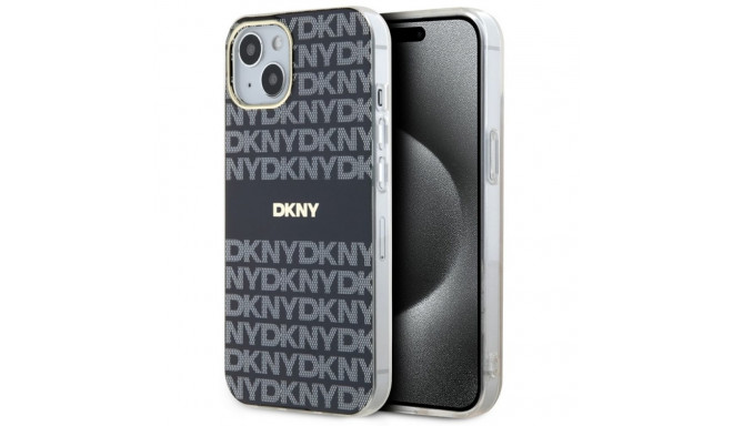 DKNY DKHMP14SHRHSEK iPhone 14 / 15 / 13 6.1-tolline must kõvakorpus IML mono & triip MagSafe
