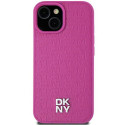 DKNY DKHMP15SPSHRPSP iPhone 15 / 14 / 13 6.1" pink/pink hardcase Leather Pattern Metal Logo MagSafe