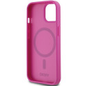 DKNY DKHMP15SPSHRPSP iPhone 15 / 14 / 13 6.1" pink/pink hardcase Leather Pattern Metal Logo MagSafe