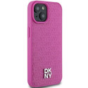 DKNY DKHMP15SPSHRPSP iPhone 15 / 14 / 13 6.1" pink/pink hardcase Leather Pattern Metal Logo MagSafe