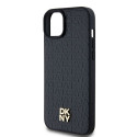DKNY DKHMP15SPSHRPSK iPhone 15 / 14 / 13 6.1" black/black hardcase Leather Pattern Metal Logo MagSaf