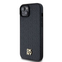 DKNY DKHMP15SPSHRPSK iPhone 15 / 14 / 13 6.1" black/black hardcase Leather Pattern Metal Logo MagSaf