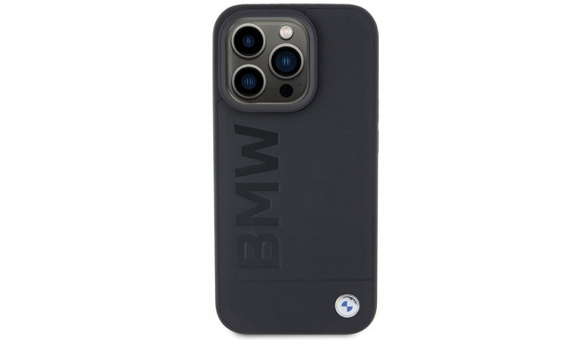 Case BMW BMHMP15LSLLBK iPhone 15 Pro 6.1" must MagSafe nahast kuumstants