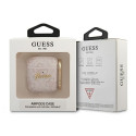 Guess GUA24GSMP AirPods 1/2 cover pink/pink 4G Script Metal Collection