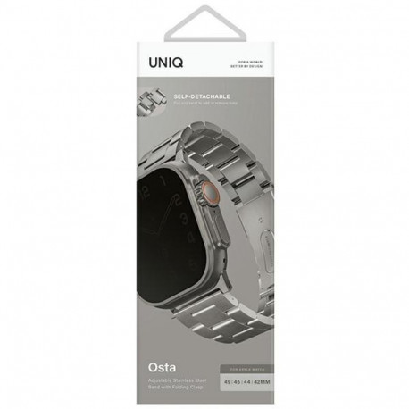 UNIQ Osta Strap Apple Watch 42/44/45/49mm Series 1/2/3/4/5/6/7/8/SE/SE2/Ultra Stainless Steel silver
