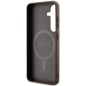 Guess GUHMS24SG4GFRW S24 S921 brown/brown hardcase 4G Collection Leather Metal Logo MagSafe