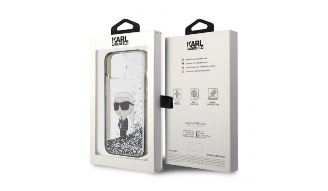 Karl Lagerfeld KLHCP15SLKKNSK iPhone 15/ 14 / 13 6.1" transparent hardcase Liquid Glitter Ikonik