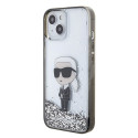Karl Lagerfeld KLHCP15SLKKNSK iPhone 15 / 14 / 13 6.1" transparent hardcase Liquid Glitter Ikonik Karl Lagerfeld KLHCP15SLKKNSK iPhone 15 / 14 / 13 6.1" transparent hardcase Liquid Glitter Ikonik
