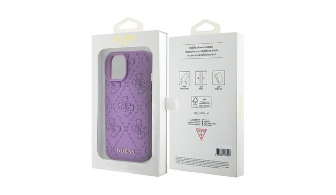 Guess GUHCP15SP4EPMU iPhone 15 / 14 / 136.1" light purple hardcase Leather 4G Stamped
