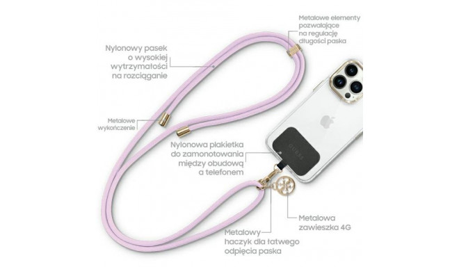 Guess GUOUCNMG4EU Universal CBDY Cord strap lilac Nylon 4G Metal Charm