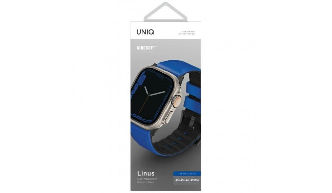 UNIQ Linus Strap Apple Watch Series 1-8/SE/SE2/Ultra 42/44/45/49mm Airosoft silikoon sinine