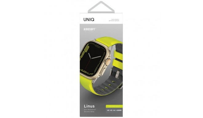 UNIQ Linus Strap Apple Watch Series 1-8/SE/SE2/SE3/Ultra1/ 2/3  42/44/45/49mm Airosoft Silicone lime