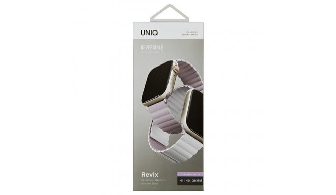 UNIQ strap Revix Apple Watch Series 1/2/3/4/5/6/7/8/9/SE/SE2 38/40/41mm. Reversible Magnetic lilac-w