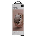 UNIQ Aspen Apple Watch strap 44/42/45 mm Series 1/2/3/4/5/6/7/8/9/SE/SE2 Braided pink/grapefruit pin