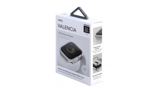 UNIQ case Valencia Apple Watch Series 4/5/6/SE 40mm. silver/titanium silver