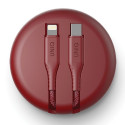 UNIQ MFI Halo USB-C-Lightning Cable 18W Nylon Coiled 1.2m Red/Carmine Red