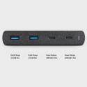 UNIQ Lad. network. HUB Surge 90W black /charcoal black 2xUSB Quick Charge 3.0 + 2xUSB-C PD 3.0 (LITH