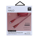 UNIQ MFI Halo USB-C-Lightning Cable 18W Nylon Coiled 1.2m Red/Carmine Red