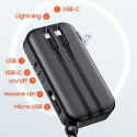 USAMS Powerbank PB63 3in1 10000mAh 20W Quick Charge US+EU Plug + Cables USB-C/Lightning/MicroUSB bla