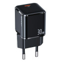 USAMS Lad. network. 1xUSB-C T45 mini 30W (head only) PD3.0 Fast Charging black/black CC148TC01 (US-C